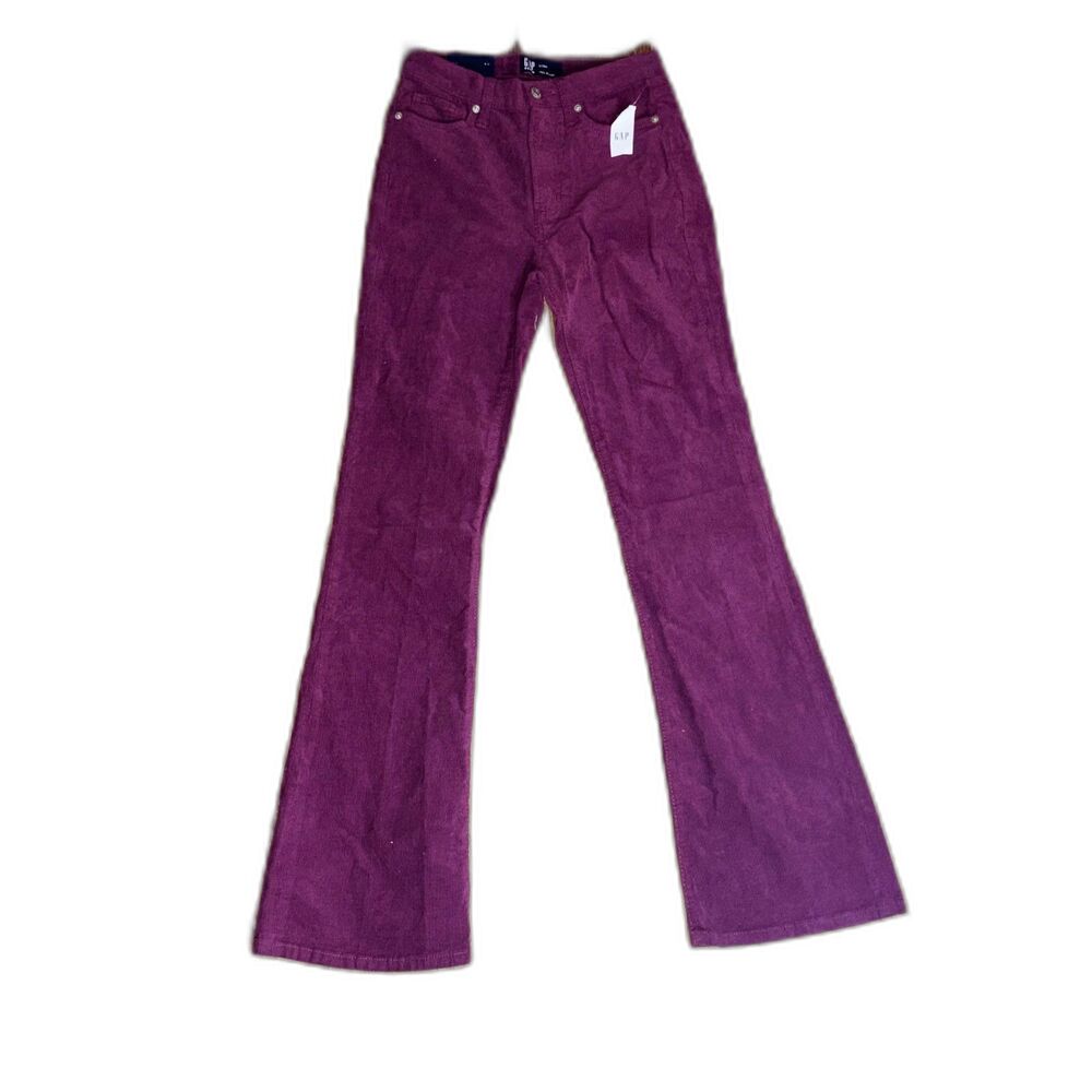 Gap Burgundy 70s Flare Corduroy Pants Velvet Ribbing Size 0/25R